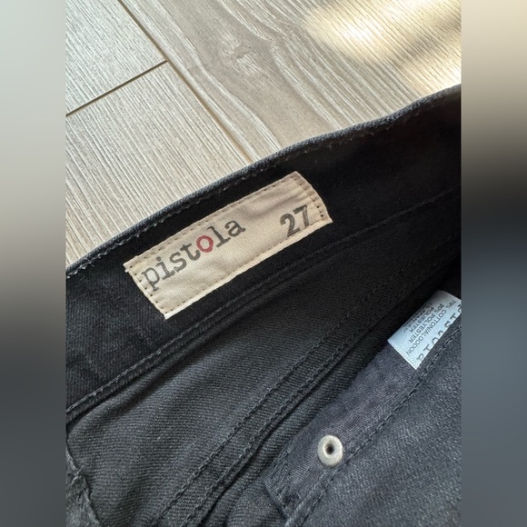 Pistola Keaton High Rise Slim Straight Distressed Black Jeans - Picture 3 of 5